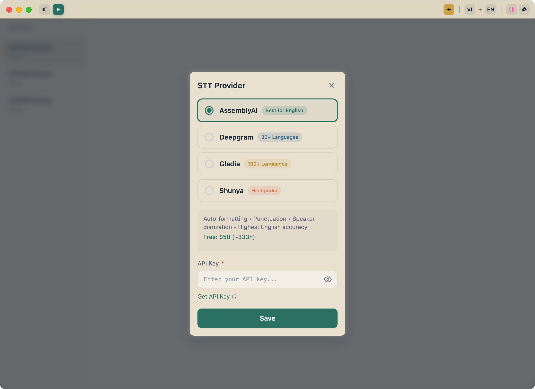 FluentCap provider selection