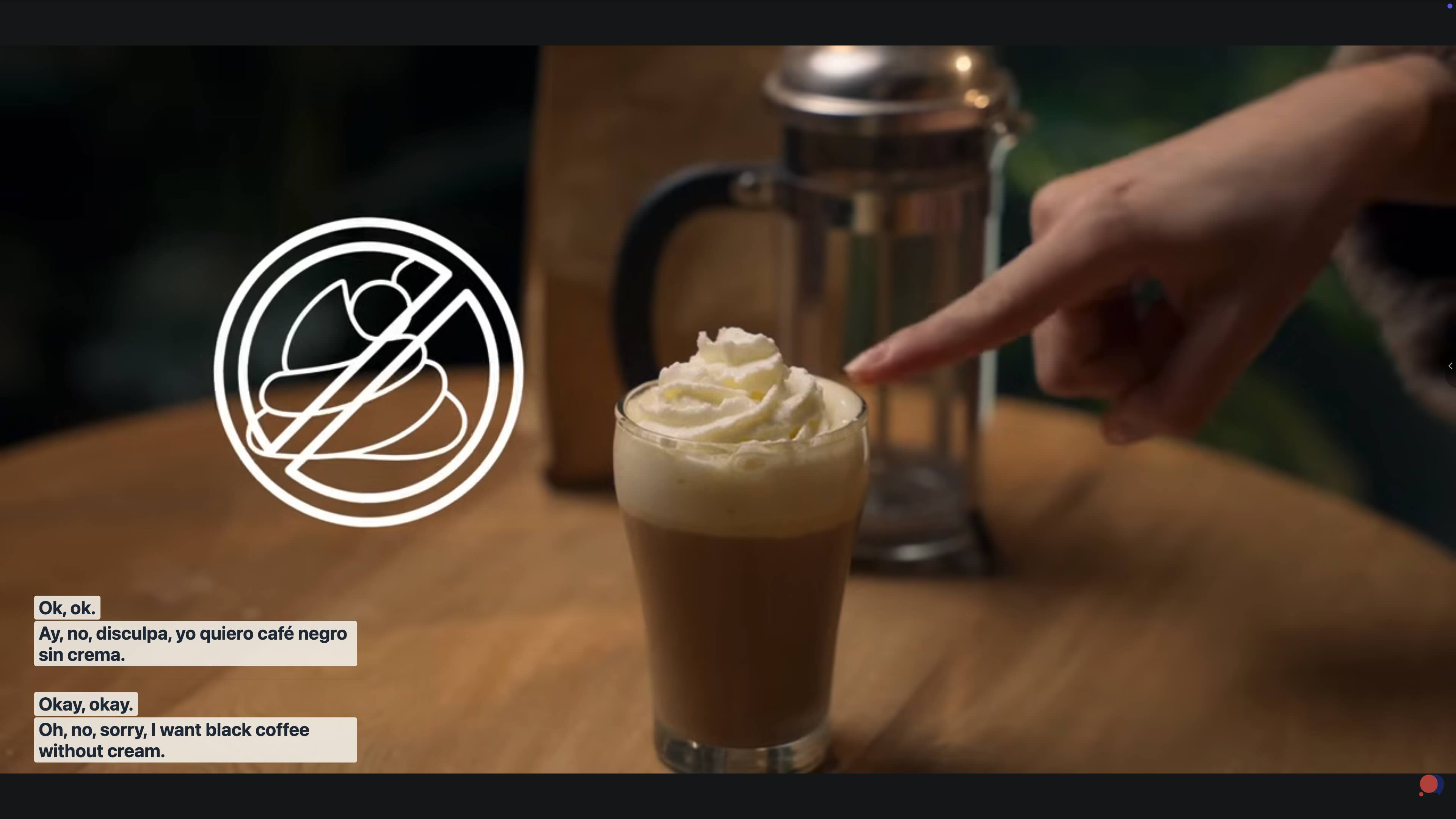 FluentCap live transcription demo - Spanish to English