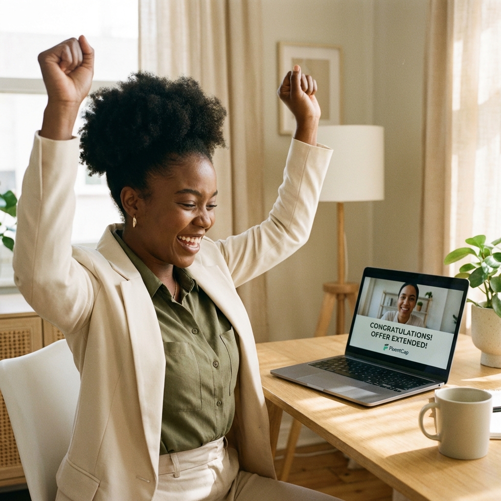 Career success celebration - Professional receiving job offer