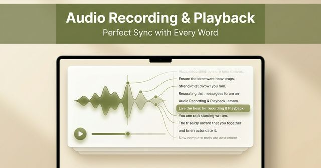 Audio Transcription Playback with Synced Transcript (Click to Jump)