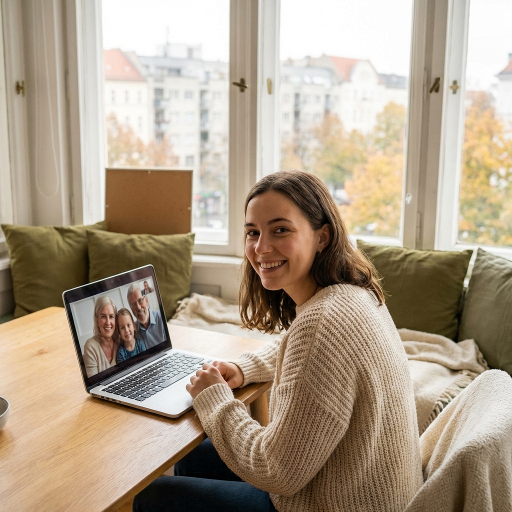 Student calling parents abroad - staying connected while living overseas